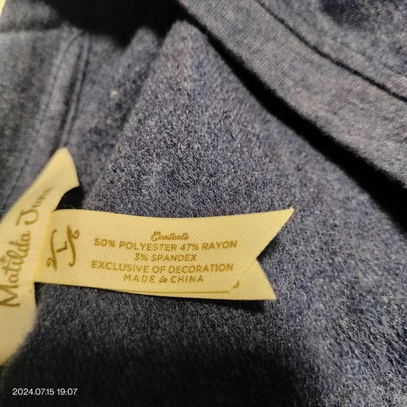 Matilda Jane Lena Flutter Sleeves Minimalist Classic style Blue Top size Medium - Picture 5 of 7